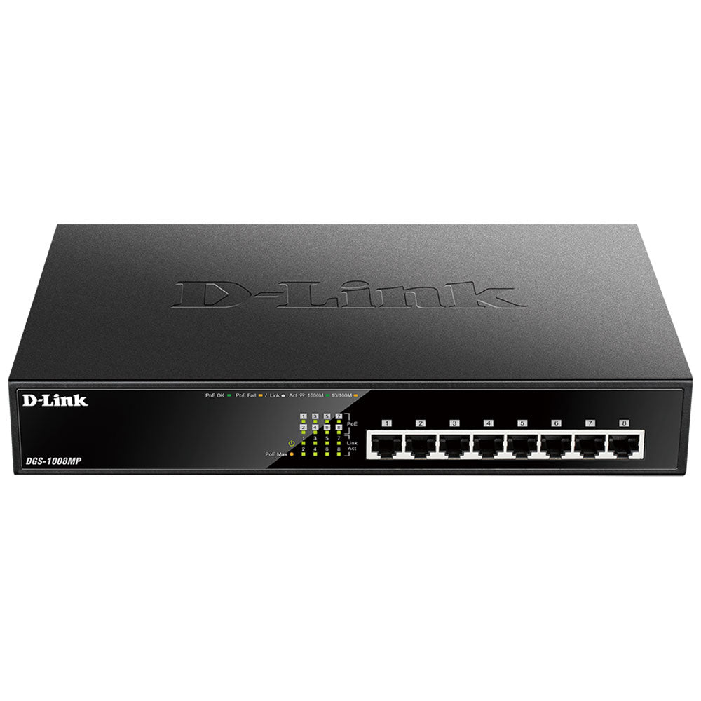 D-Link DGS-1008MP Unmanaged Desktop PoE Switch 8 Port 101001000Mbps