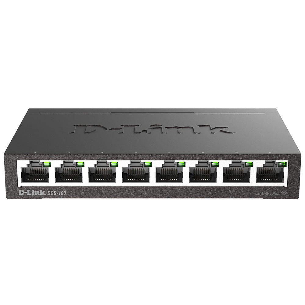 D-Link DGS-108 Unmanaged Desktop Switch 8 Ports 10/100/1000Mbps