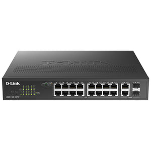 سويتش دي لينك 16 منفذ 1000/100/10 ميجابت في الثانية PoE + منفذين (SFP) 1000/100/10 ميجابت في الثانية DGS-1100-18PV2 Smart Managed Desktop