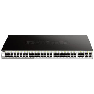 سويتش دي لينك سمارت 48 منفذ 1000/100/10 ميجابت في الثانية PoE + 4 منافذ (RJ45) 10/100/1000 ميجابت في الثانية + 4 منافذ (SFP) 10/100/1000 ميجابت في الثانية DGS-1210-52 Managed