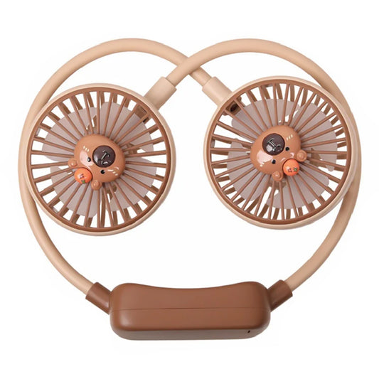 DD8123 Rechargeable Portable Hanger Neck Fan - Brown