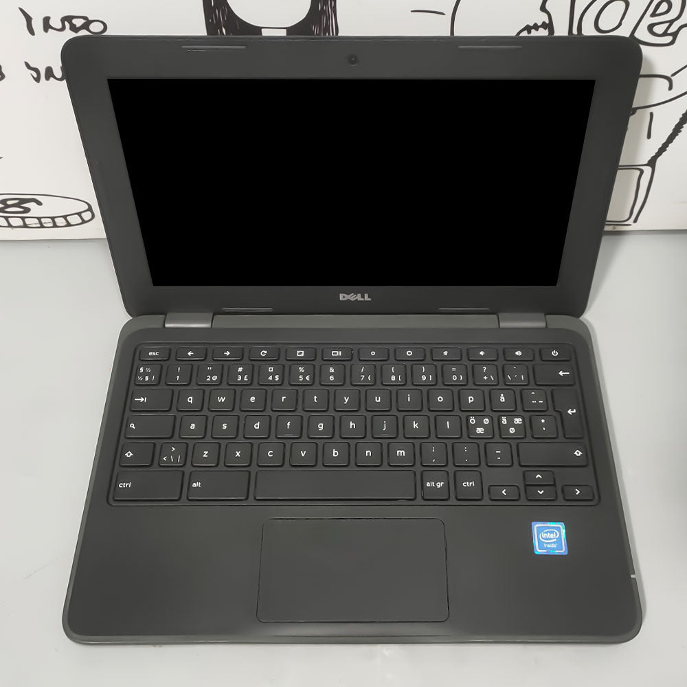 Dell Chromebook 11 3180 Laptop (Intel Celeron N3060 - 4GB DDR3 - eMMC 32GB - Intel HD Graphics - 11.6 Inch HD - Cam) Original Used