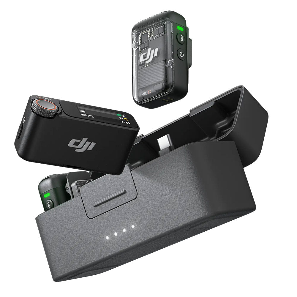 DJI Mic 2 All-in-One Dual Channel Wireless Microphone System - Black