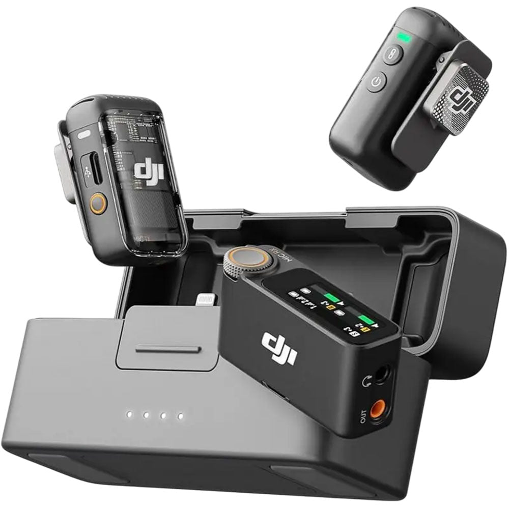 DJI Mic 2 All-in-One Dual Channel Wireless Microphone System - Black