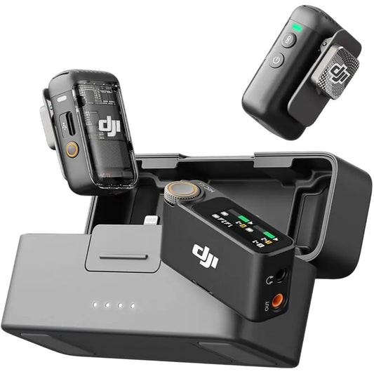 DJI Mic 2 All-in-One Dual Channel Wireless Microphone System - Black