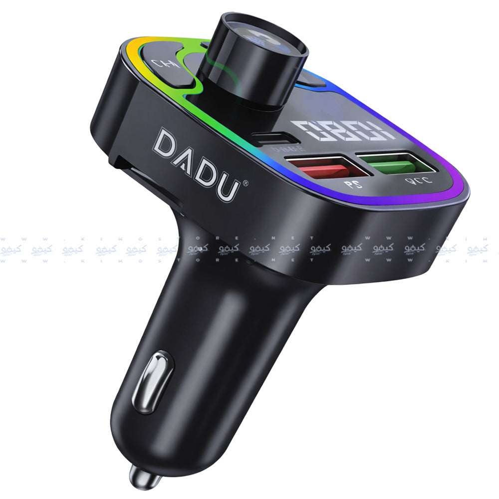 Dadu DC-192 Rainbow Bluetooth FM Transmitter 2x USB + PD Type-C 38W Fast Charging - Black