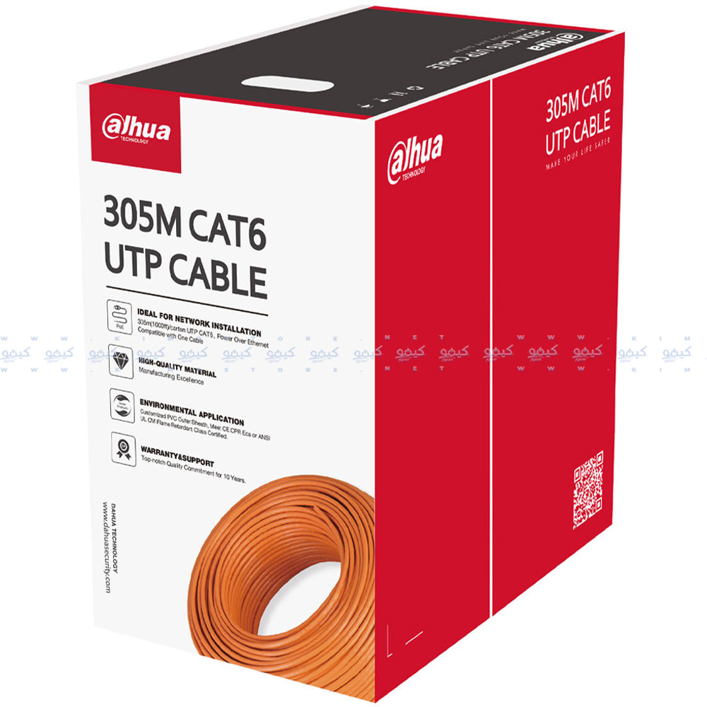 كابل نت وورك داهوا 305 متر DH-PFM922i-6UN-C Cat6 UTP