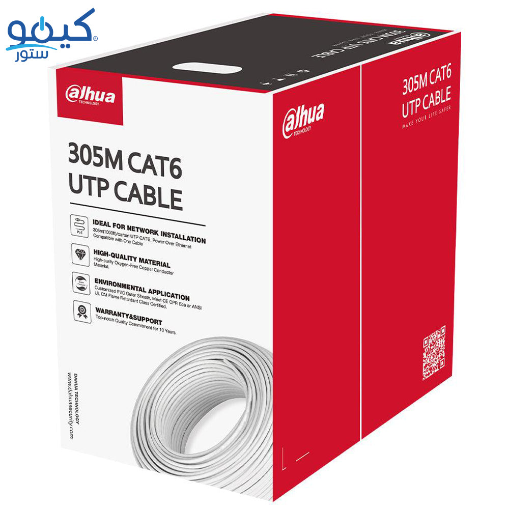 كابل نت وورك داهوا 305 متر DH-PFM922i-6UN-C Cat6 UTP