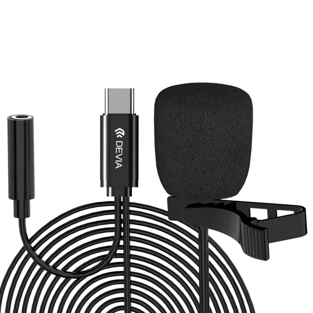 Devia EM604 Smart Series Type-C Wired Microphone - Black
