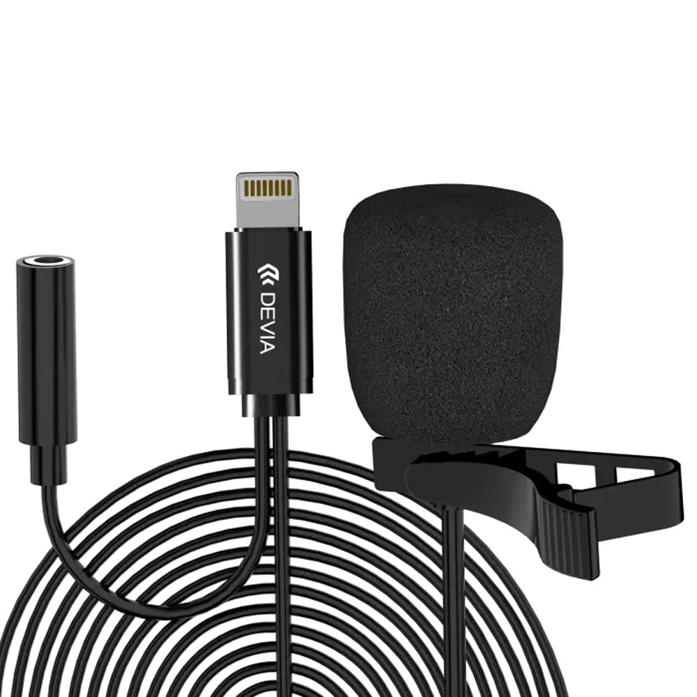 Devia EM605 Smart Series Lightning Wired Microphone - Black