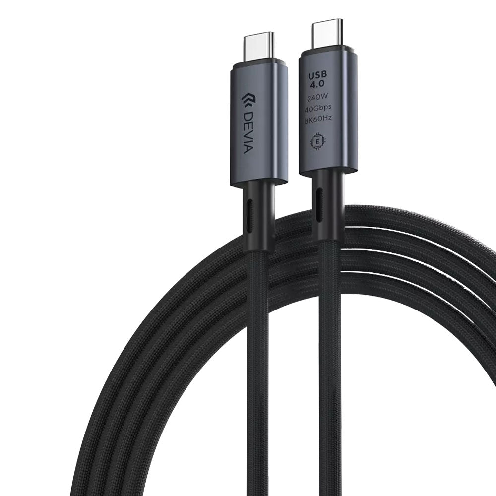 كابل شاحن موبايل ديفيا تايب سي إلى تايب سي بقوة 240 وات شحن سريع 1 متر  Extreme Speed Series EC641