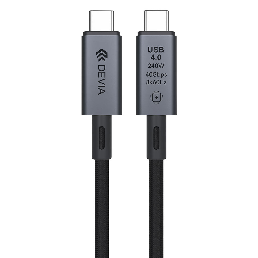 كابل شاحن موبايل ديفيا تايب سي إلى تايب سي بقوة 240 وات شحن سريع 1 متر  Extreme Speed Series EC641
