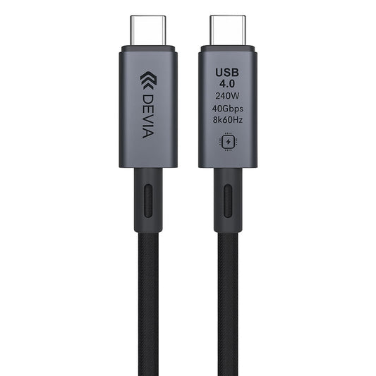 كابل شاحن موبايل ديفيا تايب سي إلى تايب سي بقوة 240 وات شحن سريع 1 متر  Extreme Speed Series EC641