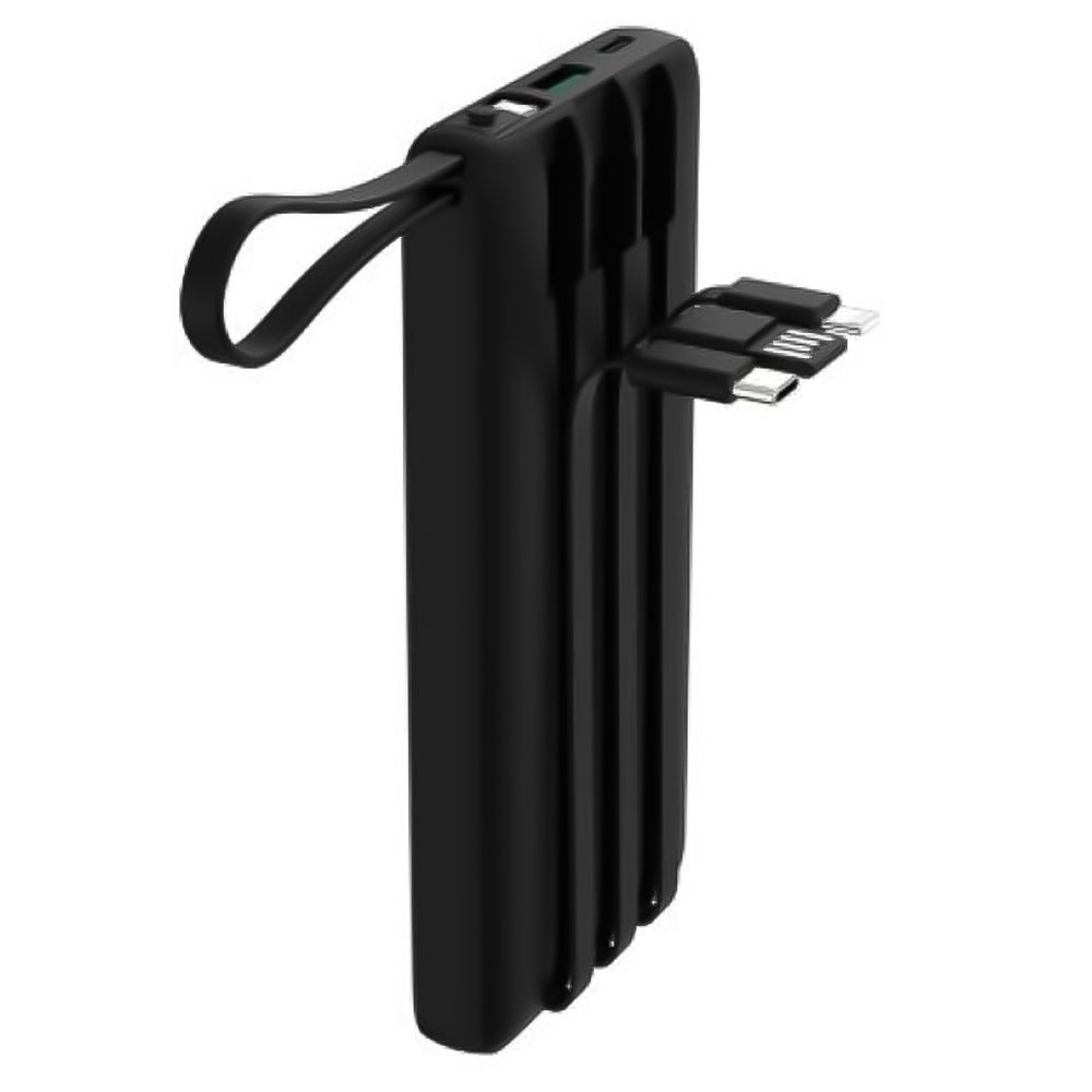Devia Extreme Speed Series MP32-K Power Bank USB + Type-C 22.5W Fast Charging 10000mAh Built-in 4 Cables 