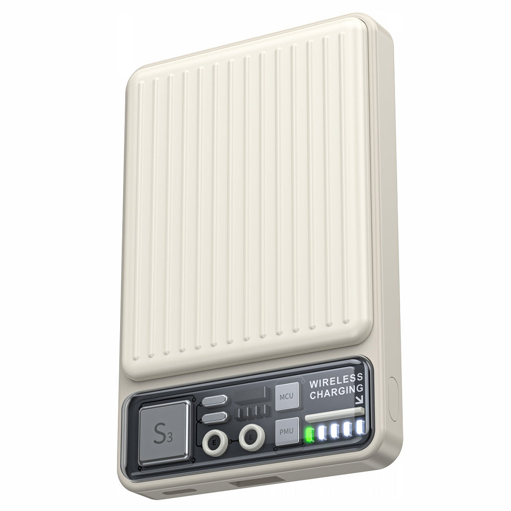 باور بانك ديفيا لاسلكي مغناطيسي بمنفذ يو اس بي + منفذ تايب سي 22.5 وات 10000 مللي أمبير شحن سريع Extreme Speed Series S28 