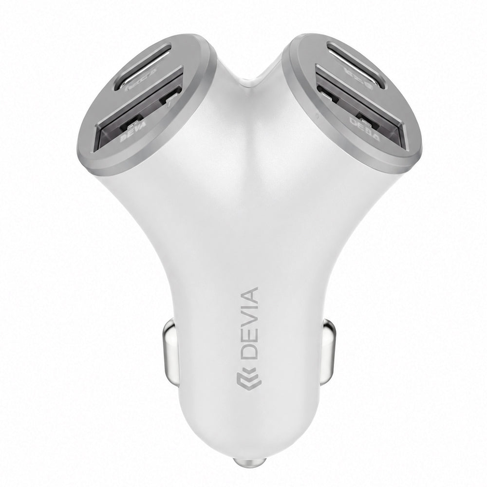 Devia Smart Series EA506 Car Charger 2x USB + 2x Type-C 48W Fast Charging - Silver