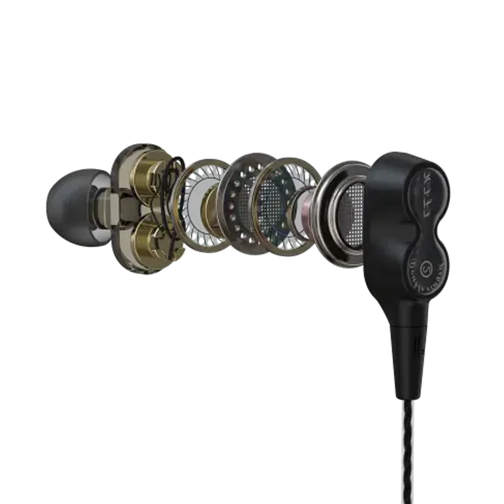 Devia Smart Series EM009 Dual Speaker Earphone - Black