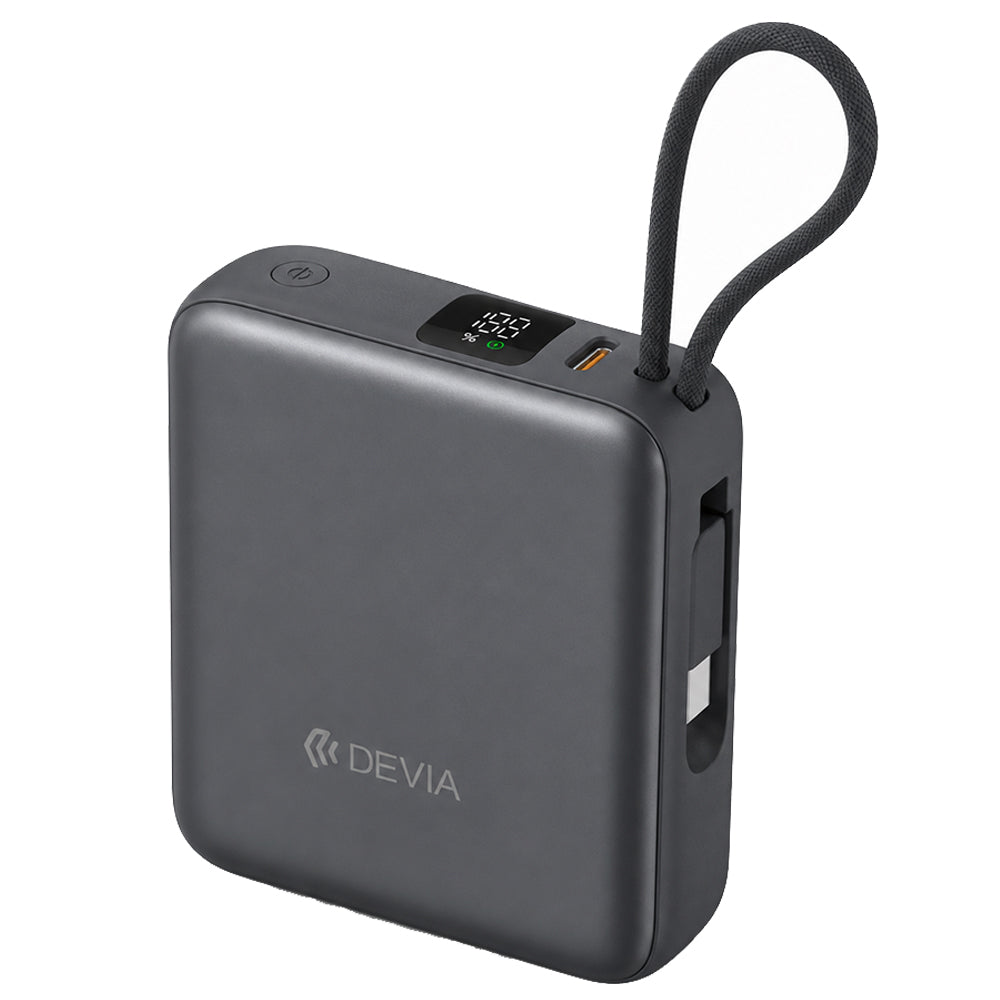 Devia Ultra 1 EP206 Power Bank Type-C 35W 10000mAh Built-in Type-C Cable - Modern Gray