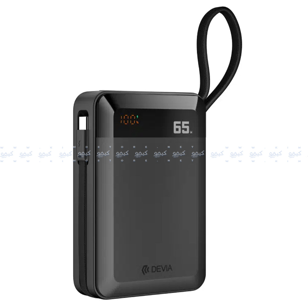 Devia Ultra 4 EP210 Power Bank Type-C 65W 20000mAh Built-in Type-C Cable - Black