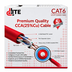 Dilite 23AWG Network Cable 305m Cat6 UTP - Gray