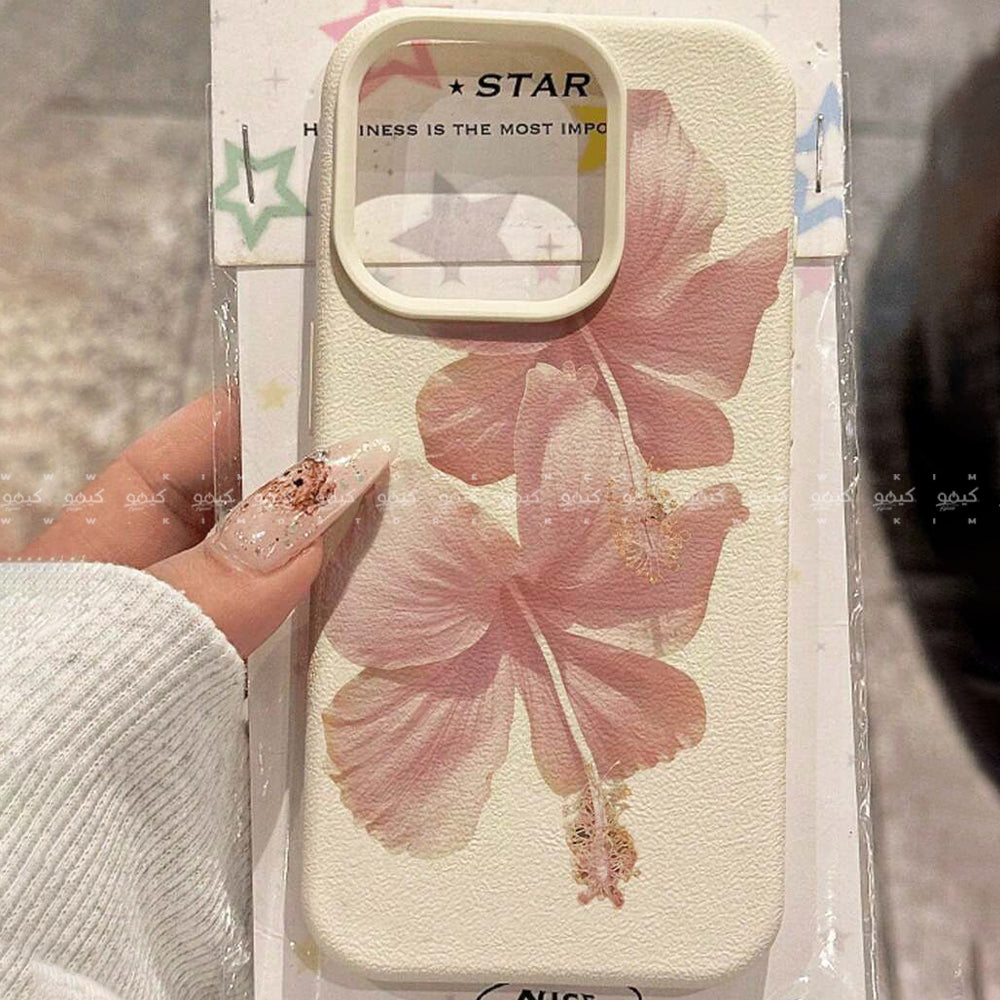 Dreamy Pink Hibiscus Flower Pattern Phone Cover