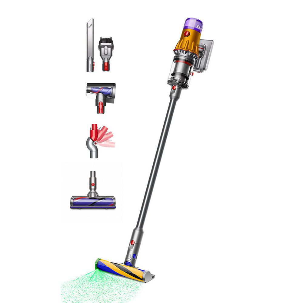مكنسة كهربائية لاسلكية دايسون 0.35 لتر 545 وات V12 Detect Slim Absolute  - نيكل × أصفر