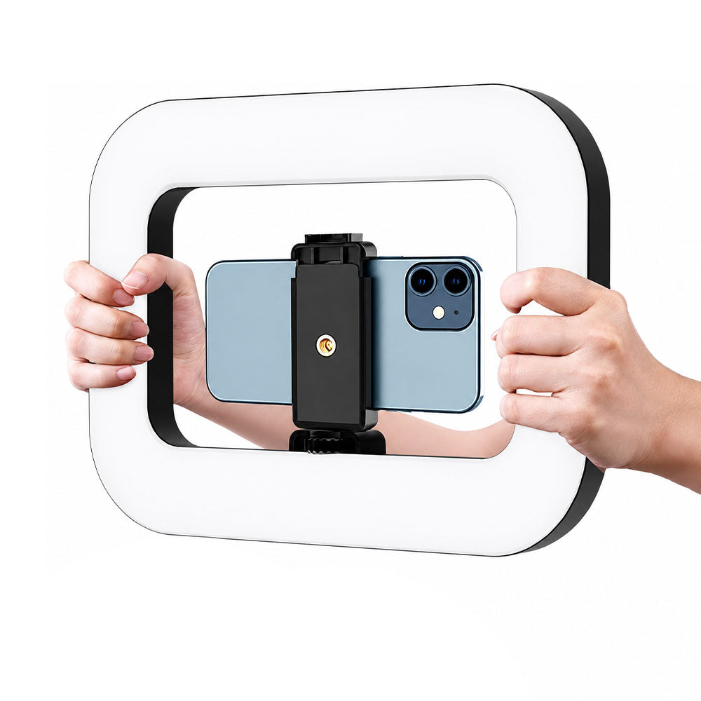 E-30 Square LED Selfie Ring Light With Phone Holder
