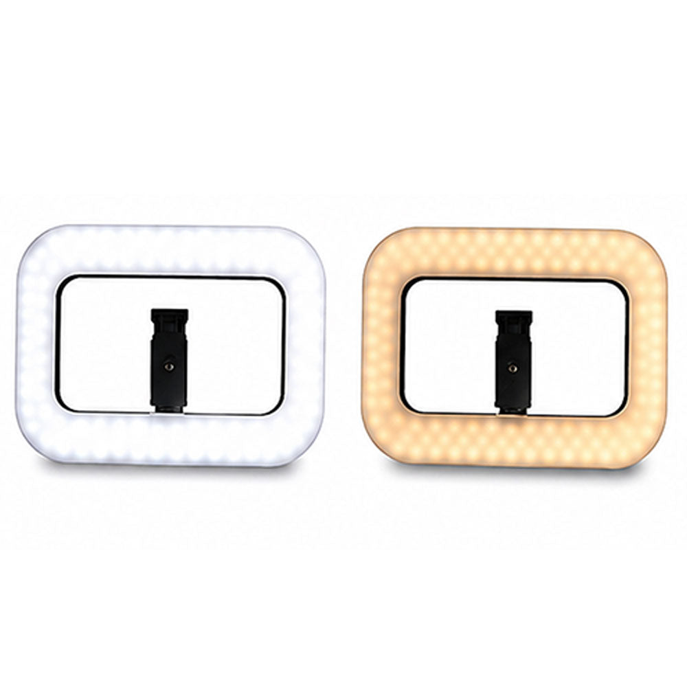 E-30 Square LED Selfie Ring Light With Phone Holder