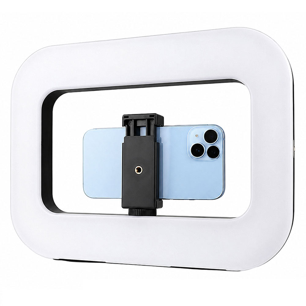 E-30 Square LED Selfie Ring Light With Phone Holder