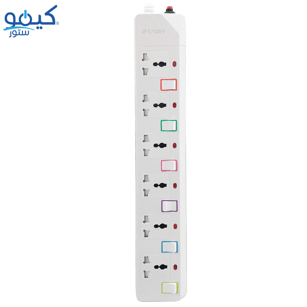 E-Train PS076 6Port Power Strip 2500W 3m - White