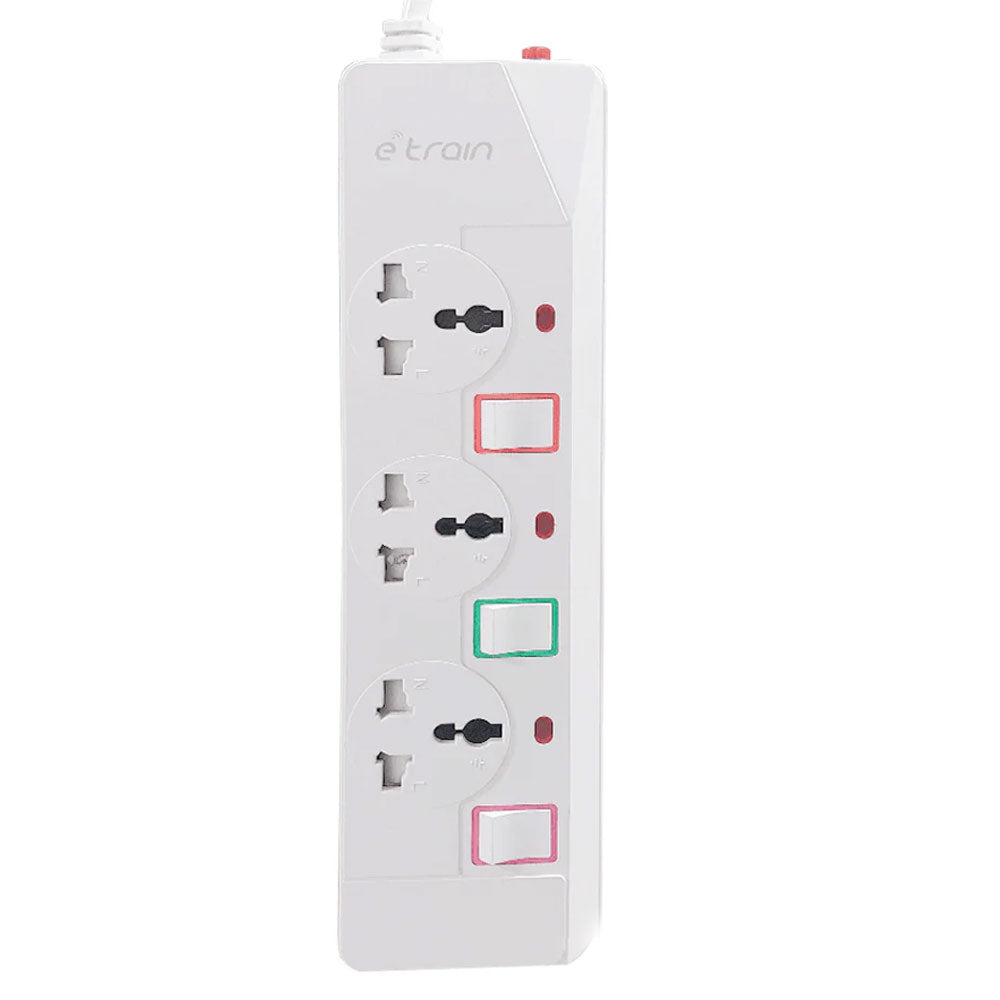 E-Train PS073 3Port Power Strip 2500W 1.5m - White