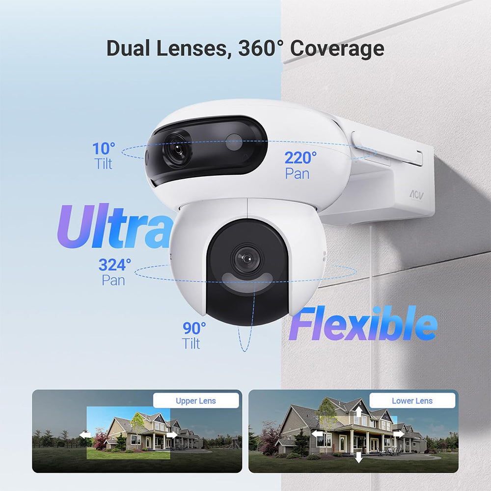 EZVIZ CS-HB90 Dual Lens Wi-Fi Pan & Tilt Outdoor Security Camera 2K+ 4MP+4MP 2.8-6mm (Mic) (Full Color) With Solar Panel 8W