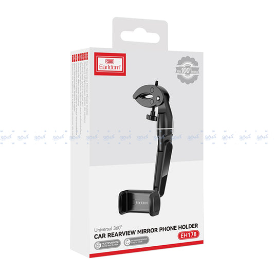 Earldom EH178 Mirror Car Phone Holder - Black
