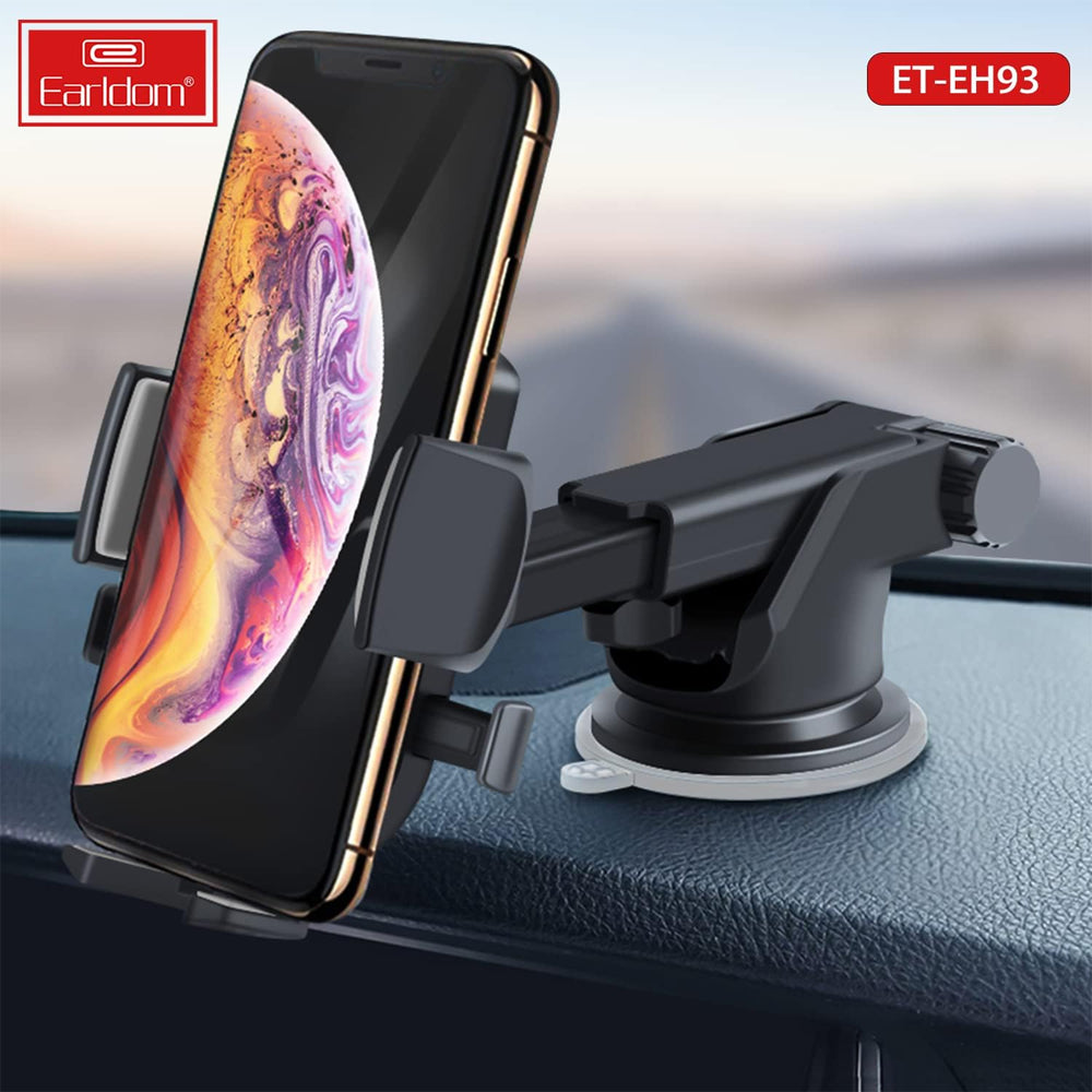 Earldom EH93 Suction Cup Car Phone Holder 360° Full Rotation - Black