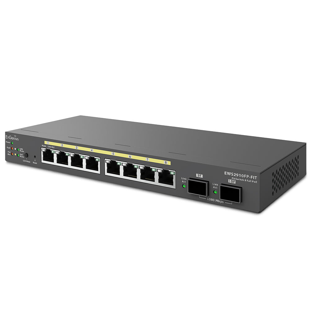 سويتش ان جينيس 8 منافذ 1000/100/10 ميجابت في الثانية PoE+ + منفذين (SFP) 1000/100/10 ميجابت في الثانية EWS2910FP-FIT Managed