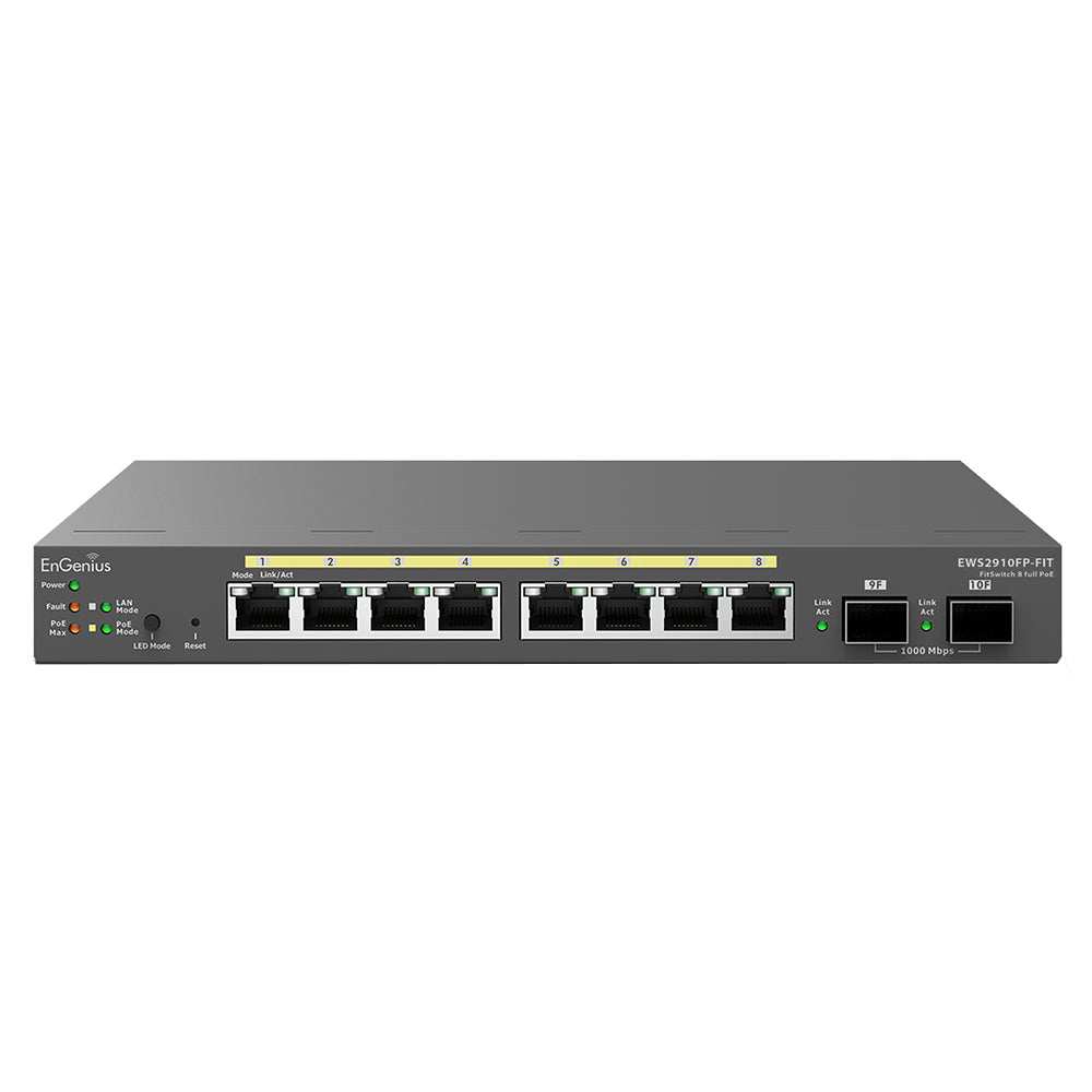 سويتش ان جينيس 8 منافذ 1000/100/10 ميجابت في الثانية PoE+ + منفذين (SFP) 1000/100/10 ميجابت في الثانية EWS2910FP-FIT Managed