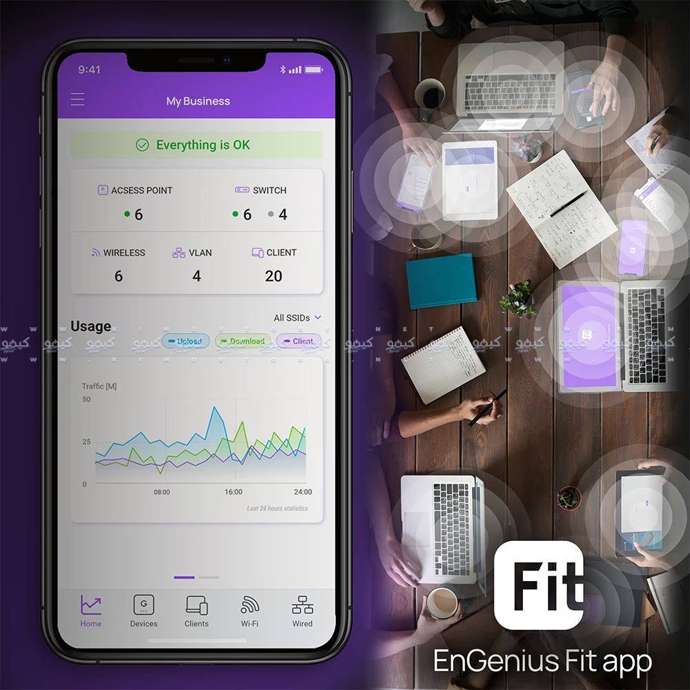 EnGenius EWS2910FP-FIT Managed Desktop Switch 8 Ports PoE+ 10/100/1000Mbps + 2 Ports SFP 10/100/1000Mbps 110W