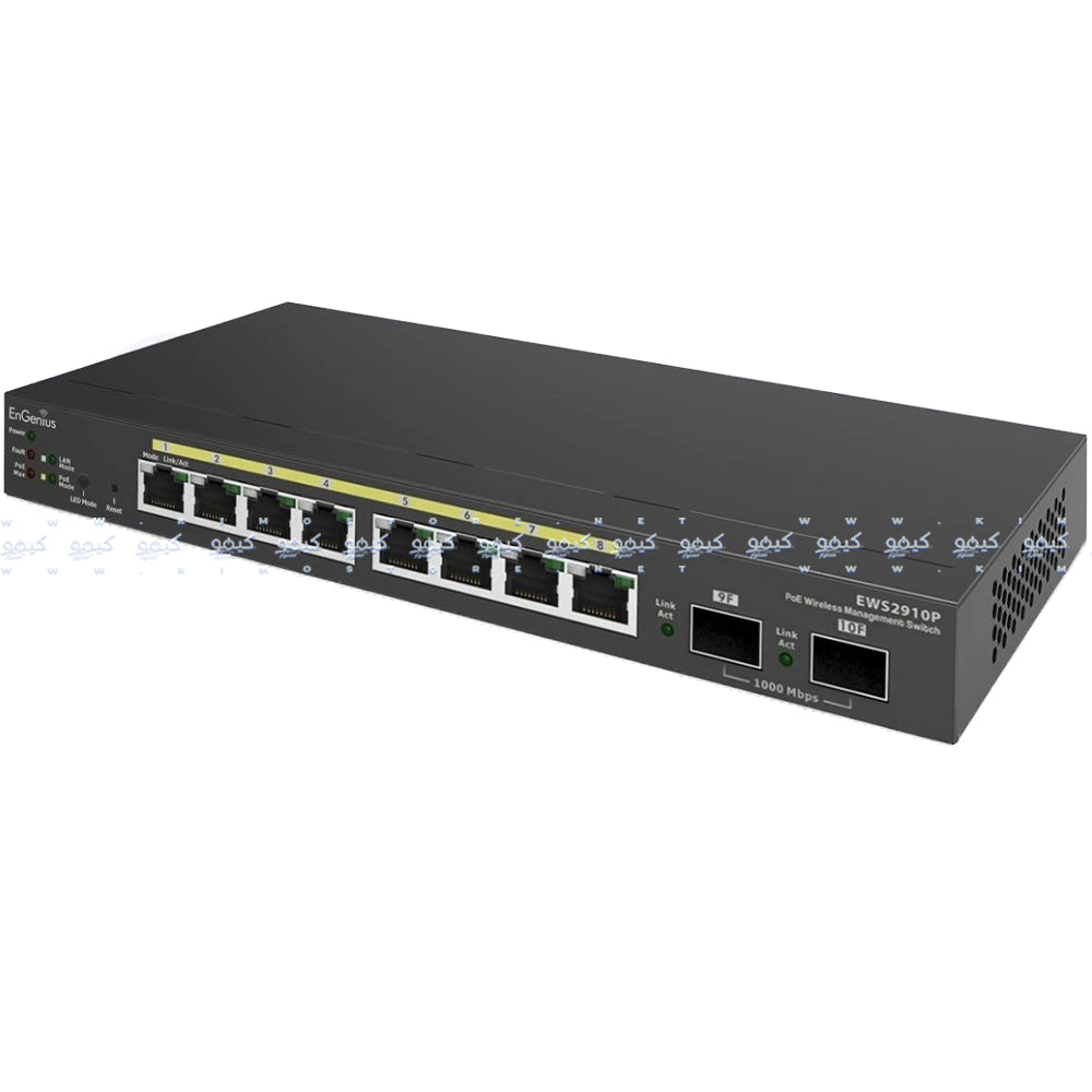 EnGenius EWS2910P Managed Desktop Switch 8 Ports PoE 10/100/1000Mbps + 2 Ports SFP 10/100/1000Mbps 61.6W