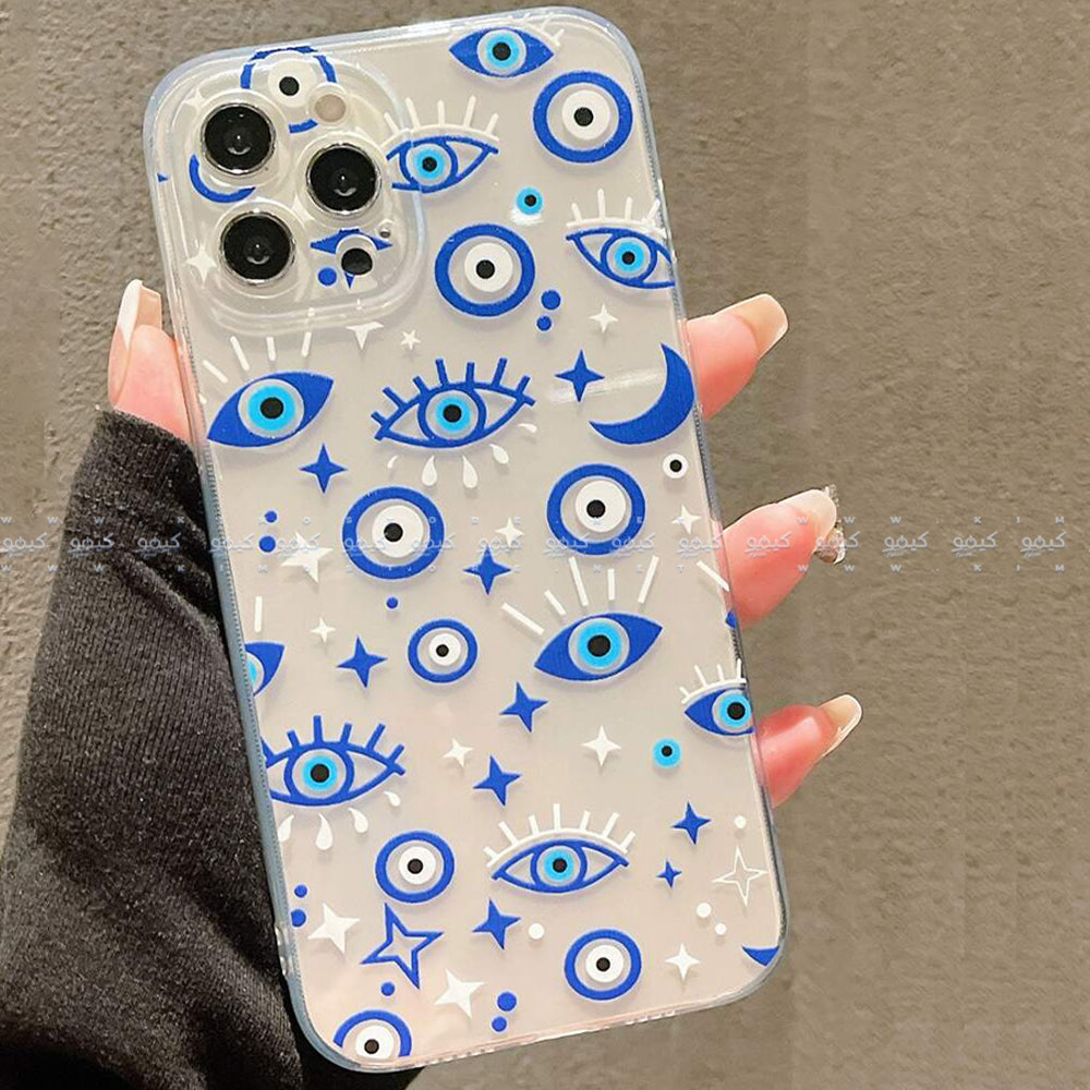 Evil Eye Pattern Clear Phone Cover