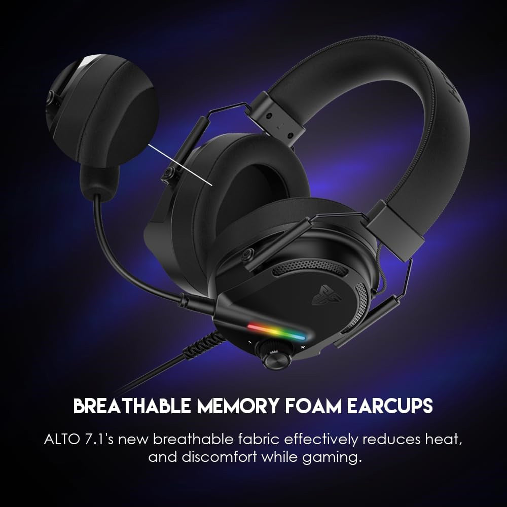 Fantech AlTO 7.1 HG26 RGB Gaming Headset 7.1 Surround Sound - Black