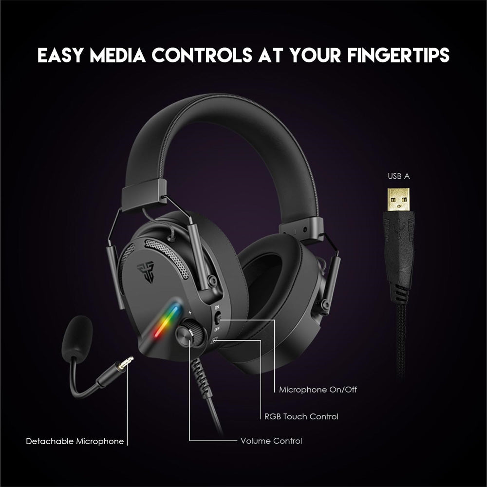 Fantech AlTO 7.1 HG26 RGB Gaming Headset 7.1 Surround Sound - Black