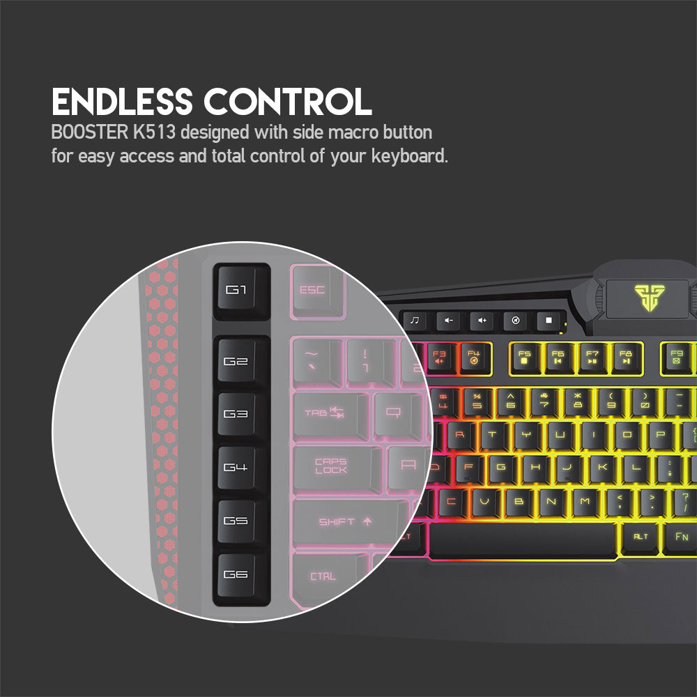كيبورد فانتيك سلكى RGB جيمنج إنجليزى وعربي BOOSTER K513