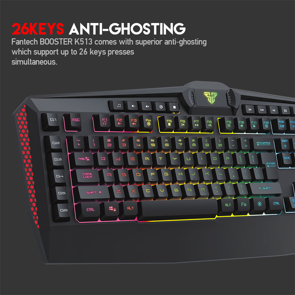 Fantech BOOSTER K513 Wired RGB Gaming Keyboard English & Arabic 