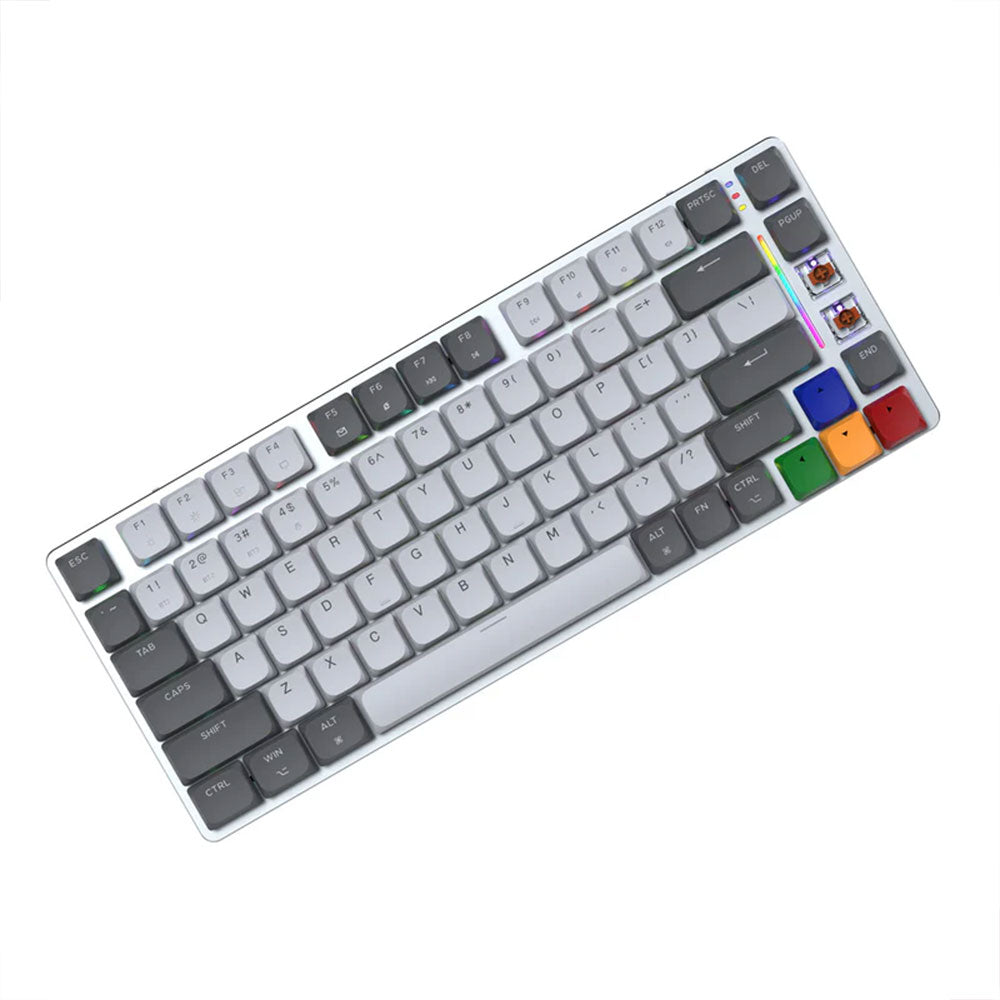 كيبورد فانتيك سلكي و لاسلكي بلوتوث سويتش بني RGB جيمنج إنجليزي وعربي Maxfit AIR83 MK915