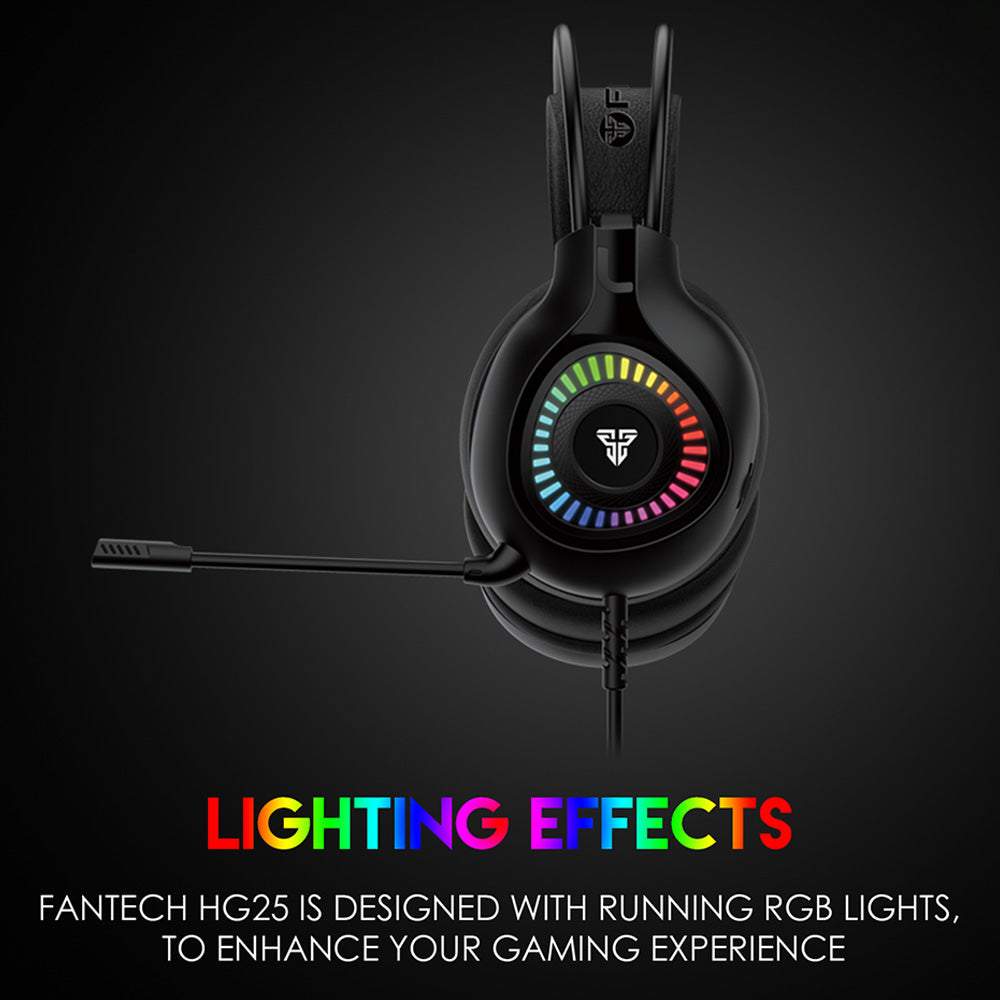 Fantech ORBIT HG25 RGB Gaming Headset 7.1 Surround Sound With Noise-Cancelling Mic - Black