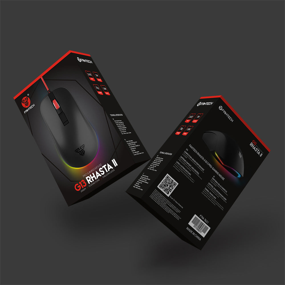 Fantech RHASTA II G13 PRO Wired RGB Gaming Mouse 2400Dpi - Black