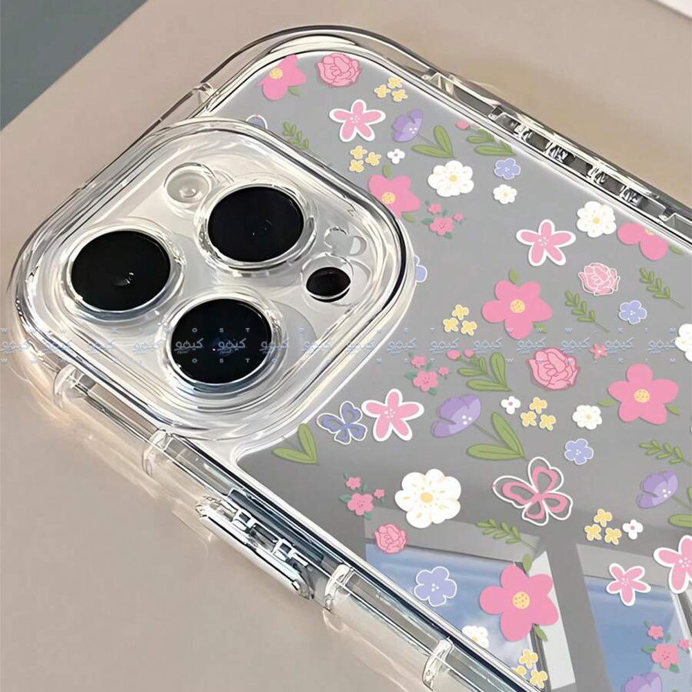 Floral & Butterfly Graphic Transparent Soft Phone Cover