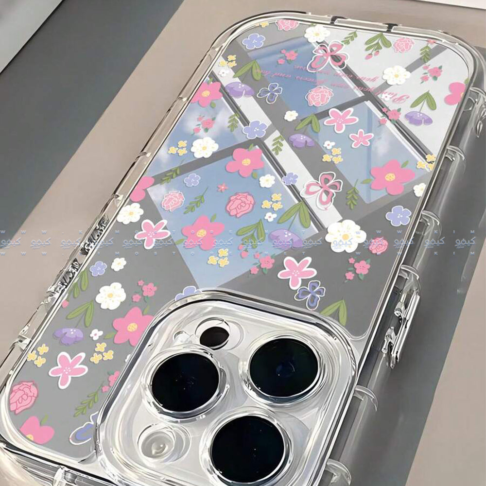 Floral & Butterfly Graphic Transparent Soft Phone Cover