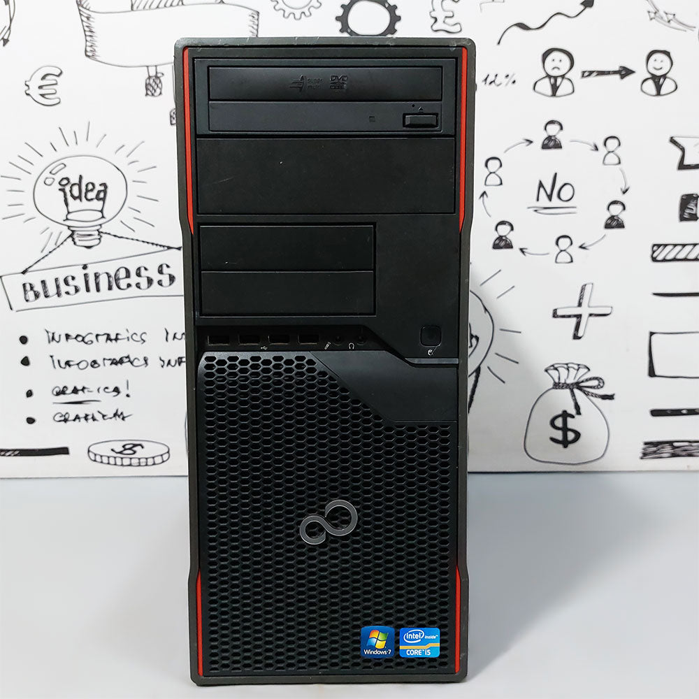 كمبيوتر تاور فوجيتسو + Esprimo P700 E85 ( انتل كور i5-2400 - رام 4 جيجابايت DDR3 - بدون هارد - انتل HD جرافيكس -  DVD RW)