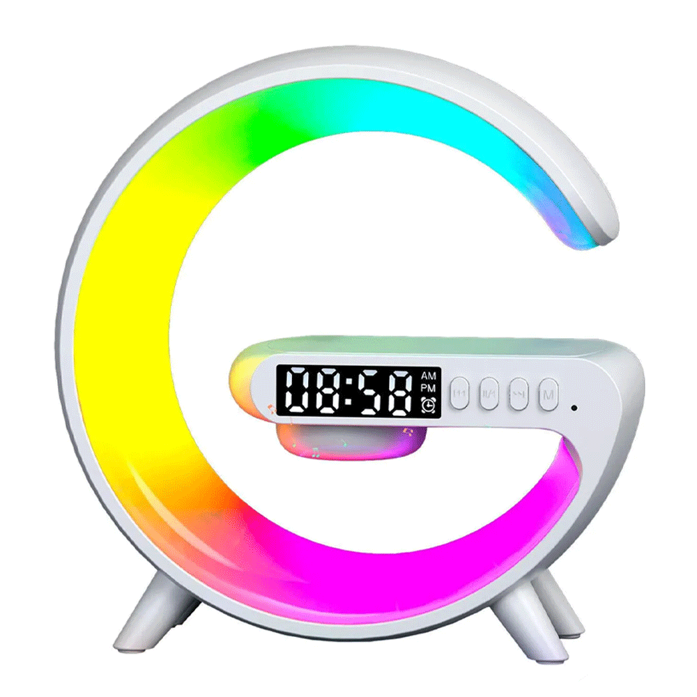 G63 Smart Light Sound Speaker Alarm Clock With Wireless Charger